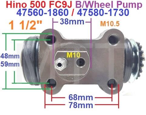 B/Wheel Cylinder-Hino Validus FC9J 500 [ Rr ] - MTT AUTO PARTS SDN BHD